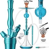 DILAW® Tornado Shisha Set Hookah Aluminium Alu 67cm + LED Licht | Wasserpfeife...