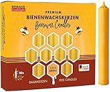 BRUBAKER 20er Pack Baumkerzen 100% Bienenwachs Weihnachtskerzen Pyramidenkerzen...