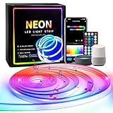 Neon LED Strip 3m,RGBIC LED Streifen 12V Dimmbar & Musik Sync,mit App-Steuerung und...