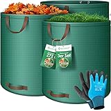 KESSER® Gartensack 3X 272L Set Laubsack Gartenabfallsack inkl. Handschuhe -...