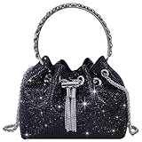 TOPALL Clutch Glitzer Damen,Silber Abendtasche,Handtasche Diamant Tasche...