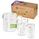 TreeBox Messbecher aus Glas mit Ausguss – 3er Set – Hitzebeständig und...