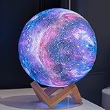 ZEYXINH 15cm Mond Lampe 3D Sternenhimmel Mondlampe, 16 Farben Remote & Touch Control...