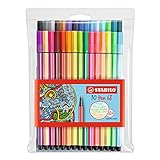 Premium-Filzstift - STABILO Pen 68 - 30er Pack - mit verschiedenen Farben inkl. 6...