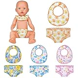 Aolso Windeln für Baby Puppen,8 Stück puppenwindeln und Puppenlätzchen Set,Puppen...