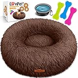 Lovpet® Hundebett Hundekissen Katzenbett Bagel, Waschbar, Inkl. Napf + 3X Kauknochen,...