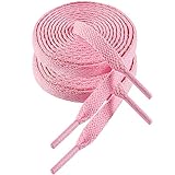 VSUDO 120 cm Länge Rosa Flach Sneaker Schnürsenkel, 8mm Breite Rosa Turnschuhe...