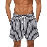 Dinnesis Strandhosen Herren Badeshorts Sommer Druck Drawstring Freizeithose...