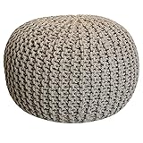 kreatives Wohnen Pouf Ø 55 cm Strickhocker Sitzpouf Bodenkissen...