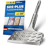 S&R Hochleistungs - Fliesenmeißel SDS plus 165 mm x 75 mm abgewinkelt, Meißel...