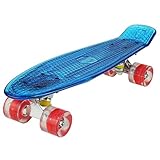 WeSkate Cruiser Skateboard Komplett Retro Mini Crystal Komplettboard, 22' 55CM...