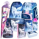 Einhorn Unicorn Pegasus Pferd Pony Horse 9 Teile Set SCHULRANZEN RANZEN FEDERMAPPE...