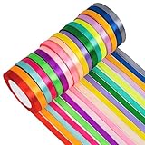 Satinbänder 18 Farben, 10mm x 22m Geschenkbänder, Verpackungsband Stoffband Dekoband...