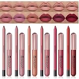 12Pcs Lip Liner and Lipstick Set Matte Nude Lips Set Non-Stick Cup Non-Fading Long-Lasting...