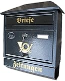 Naturholz-Schreinermeister Großer Briefkasten/Postkasten XXL Anthrazit mit...