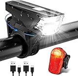 LED Fahrradlicht Set, StVZO Fahrrad Licht USB Aufladbar, Wasserdicht Fahrradbeleuchtung 35...