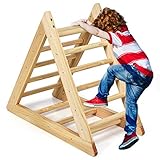 COSTWAY Kletterdreieck aus Holz, Klettergerüst für Kleinkinder ab 3 Jahren, zur...