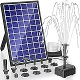 Biling Solar Springbrunnen, 7W Solar Teichpumpe mit Akku, 3000 mAh Batterie Solar...