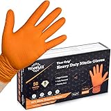 TitanFlex Orange Industrielle Nitrilhandschuhe, hohe Festigkeit, 8 mm, latexfrei, mit...