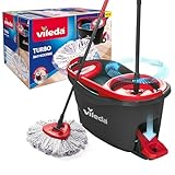 Vileda Turbo 3in1 Komplett Set, Wischmopp mit 3in1 Mikrofaser-Moppkopf, Eimer...