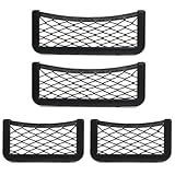 FOROREH 4Pcs Kofferraum Netztasche Auto, Selbstklebend Elastisch Ablagenetz Auto...