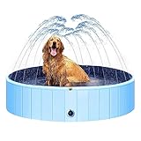 Larother Hundepool mit Sprinkler 120x30, Hundedusche, Hundebadewanne, Planschbecken für...