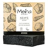 Meina Naturkosmetik - Schwarze Seife mit Aktivkohle gegen Pickel, Naturseife...