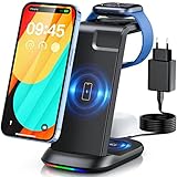 3 in 1 Kabellose Ladestation, Wireless Charger mit 18W Fast-Charging für iPhone...