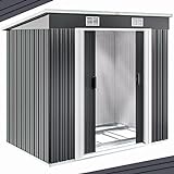 GARDEBRUK® L Metall Gerätehaus 2m² mit Fundament 196x122x182cm Schiebetür Anthrazit...