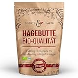 BIO Hagebutten Kapseln - 200 Kapseln Mit Hagebuttenpulver - Vegan BIO Qualität...