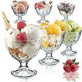 KADAX Eisbecher Glas Set, Eisschalen, Dessertgläser mit Fuß, Eisgläser, Dessertschalen...