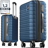 Travely Premium Handgepäck Koffer 55x40x20cm - passend für Ryanair, Lufthansa, Eurowings...