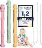 Beißröhrchen Zahnungshilfe Beißring Baby Bpa-Frei Silikon 3 Stück Us-Cpc Zugelassene...