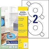 AVERY Zweckform L6015-25 selbstklebende CD-Etiketten inkl. Zentrierhilfe (50...