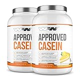 WFN Approved Casein - Lemon Cheesecake - 2x 1 kg Dose - Casein Protein mit Laktase -...