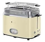 Russell Hobbs Toaster [für 2 Scheiben] Retro Edelstahl Creme (Countdown-Anzeige...