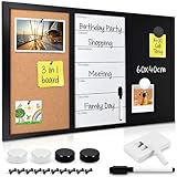 Navaris 3in1 Kombitafel 60x40cm - Kreidetafel Whiteboard Kork Pinnwand -...