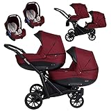 KUNERT BOOSTER 3in1 Kinderwagen Komplettset Zwillingskinderwagen Babywagen Baby...