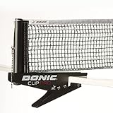 DONIC Unisex – Erwachsene Clip Pro Tischtennis-Netz, schwarz-grün, 22x4,4x24cm