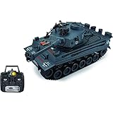 s-idee® RC Panzer S812 German Tiger grau 1:18 2.4 Ghz Battle Tank mit...