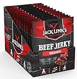 Jack Links Beef Jerky Original – 12er Pack (12 x 70 g) – Proteinreiches Trockenfleisch...