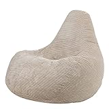 Icon Sitzsack „Dalton“, Beige, Cord, Groß, Sitzsäcke für das Wohnzimmer,...