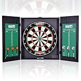 ONE80 Dartscheibe Set, Dartscheibe Dartschrank mit 6 Steeldart Dartpfeilen...