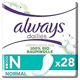 Always Dailies Slipeinlagen Damen, Normal (28 Binden) Organic Cotton Protection, sicherer...