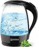 Glas Wasserkocher Schwarz 2200 Watt | 1,7 Liter | Teekocher | 100% BPA FREI |...