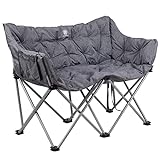 EVER ADVANCED Campingstuhl Klappbar Faltsofa XXL Sitzbank für 2 Personen Klappstuhl...