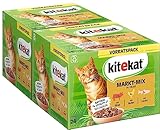 Kitekat Katzenfutter Nassfutter Markt-Mix in Gelee – Feuchtfutter in 48 Portionsbeuteln...