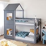 90 * 200Cm Etagenbett Hausbett,Bodentief,Hausbett Kinder,Kinderbett,Hochbett Mit Baumhaus...