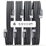 LISEN 60W USB C Kabel, [4er Pack, 0,5M 1M 1M 2M] USB C auf USB C Kabel Set, PD...