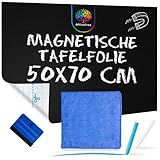 OfficeTree Magnetische Tafelfolie Selbstklebend 50x70 cm inkl. Kreide, Tuch &...